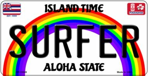 Smart Blonde BP-12549 3 x 6 in. Surfer Novelty Metal Bicycle Plate