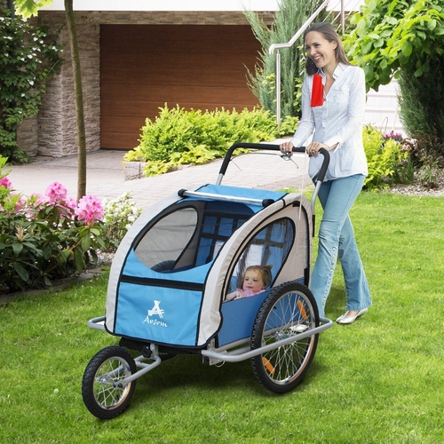 Aosom Baby Bike Trailer Baby 2 in 1 jogger stroller Kids Seat Cycling