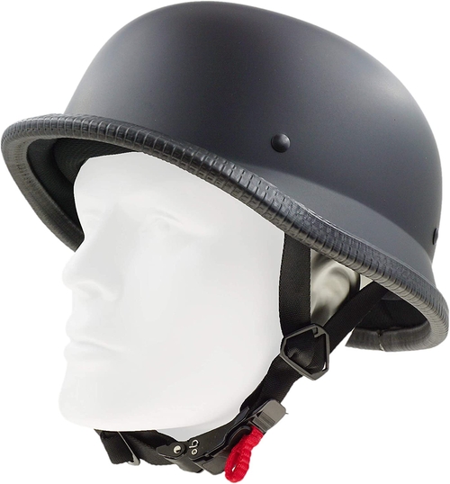 ELECOVER New German Style Half Helmet Gun Black Motorsports Helmet 