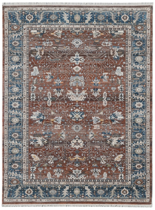 Amer Rug ARC30578 Arcadia Red Bordered Area Rug - 5 ft. x 7 ft. 8 in.