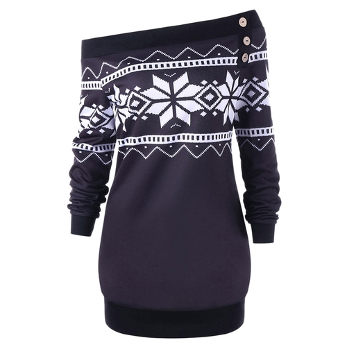  Sweatshirt Women Plus Size Tops Skew Neck