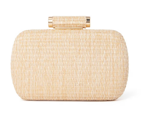 Women Clutch with Chain Strap-BEIGE