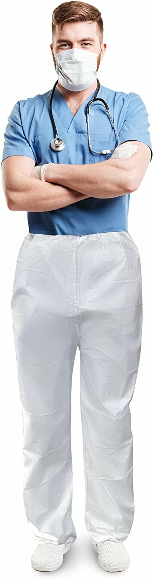 EZGOODZ Waterproof Disposable Pants. Protective Microporous Workwear