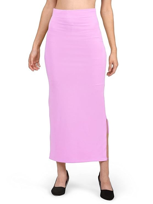 Women Lycra Saree Shapewear Petticoat Color BABYPINK Size L