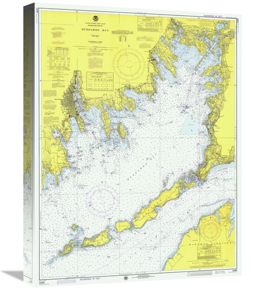 Global Gallery GCS-450524-22-142 22 in. Nautical Chart - Buzzards Bay 