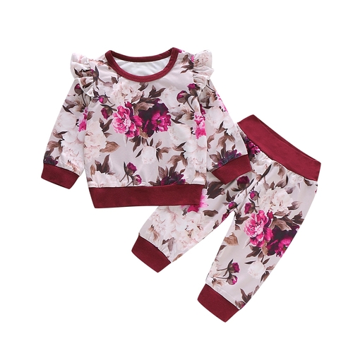 Newborn Kid Baby Girl Clothes Sets Long Sleeve