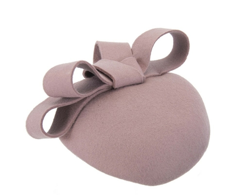 Dusty pink felt winter racing pillbox fascinator