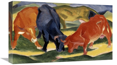 Global Gallery GCS-278391-22-142 22 in. Fighting Cows Art Print - Fran