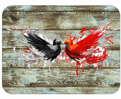 Wilderness Bird Wild Life Flower Colorful Art Mousepad 7 x 9