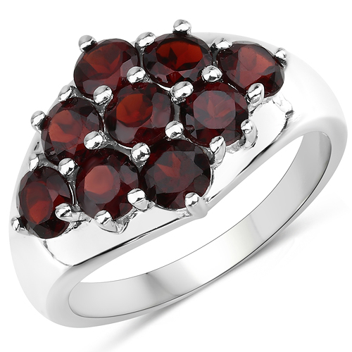 2.88 Carat Genuine Garnet .925 Sterling Silver Ring