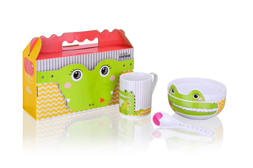 Porcelain children dinnerware Crocodile - 4 elements