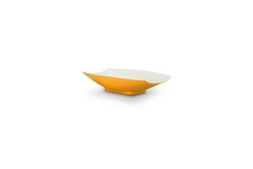 Bon Chef 53701-2ToneYellow 8 x 4.75 x 2 in. Melamine Curves Bowl with 