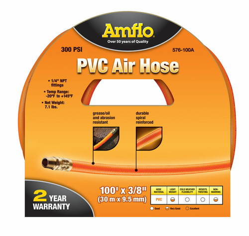 Plews 576-100A 0.375 in. x 100 ft. Air Hose  Orange