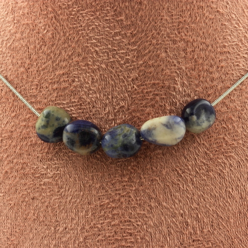 Sodalite from Brazil 5 beads necklace.