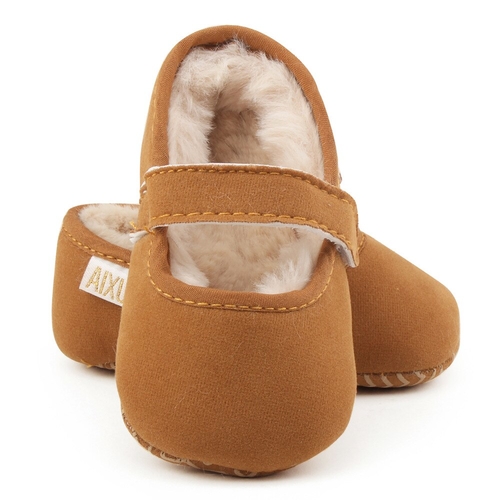 new arrival brown solid winter warm with fur suede