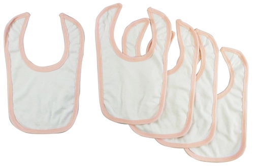 Bambini 1023-W-B-5 Interlock Bib Binding, White & Blue - Pack of 5