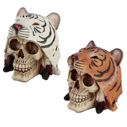 Fantasy Skull in Tiger Headdress Ornament
