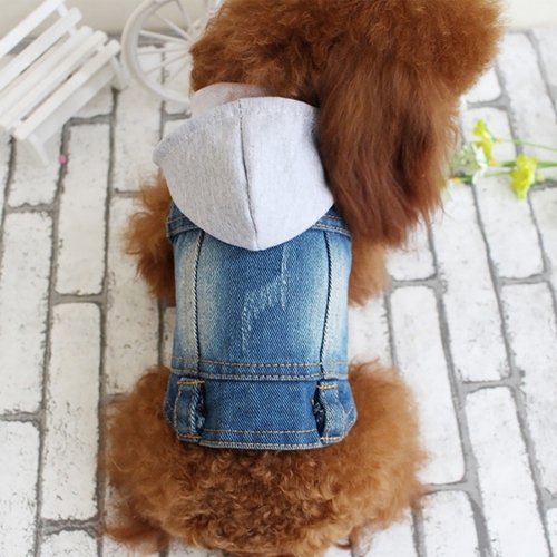 Hot Sale  Denim Vest Knitted Hooded  Clothes