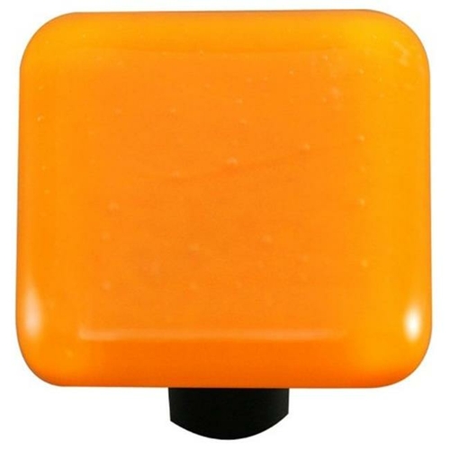 Hot Knobs HK1009-KB Pumpkin Orange Square Glass Cabinet Knob - Black P