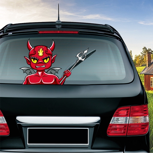 Halloween Horror/Rage Devil Waving Wiper Decals