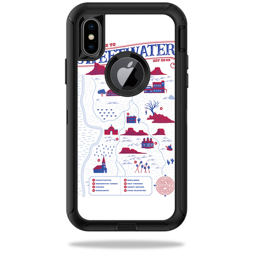 MightySkins OTDIPX-sweetwater map Skin for Otterbox Defender iPhone X 