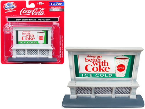 Outdoor Billboard 60\'s \Coca Cola\" for 1/87 (HO) Scale Models by
