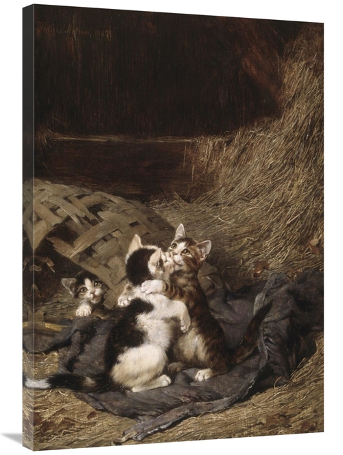 Global Gallery GCS-281650-36-142 36 in. Kittens in the Hay Art Print -