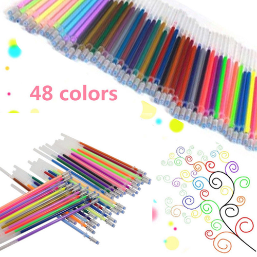 48Pcs Gel Pen Set Refills Metallic Pastel Neon