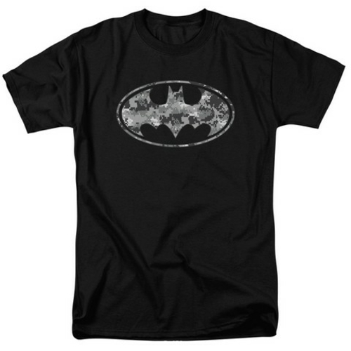 Trevco Batman-Urban Camo Shield - Short Sleeve Adult 18-1 Tee - Black-