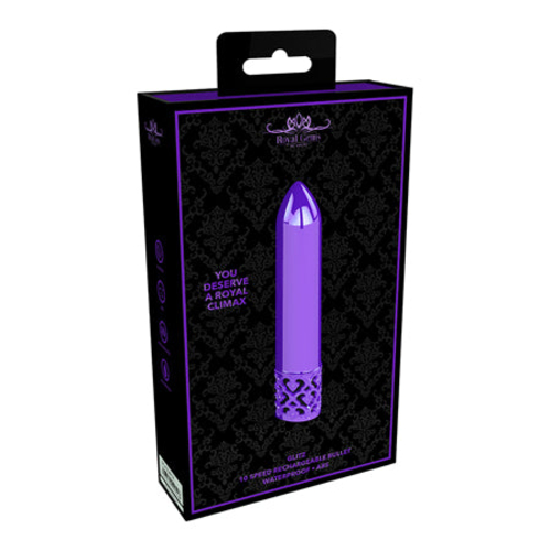 Shots Royal Gems Glitz Rechargeable ABS Bullet Vibrator Purple