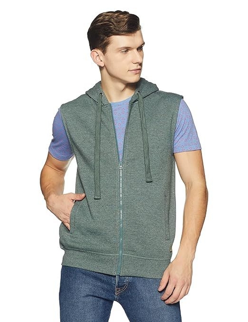 Men's Cotton Hooded Neck Regular Fit Tshirt (Size-S) (Color-LIGHT