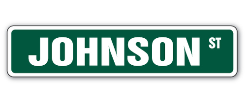 SignMission A-18-SS-Johnson 4 x 18 in. Johnson Aluminum Street Sign