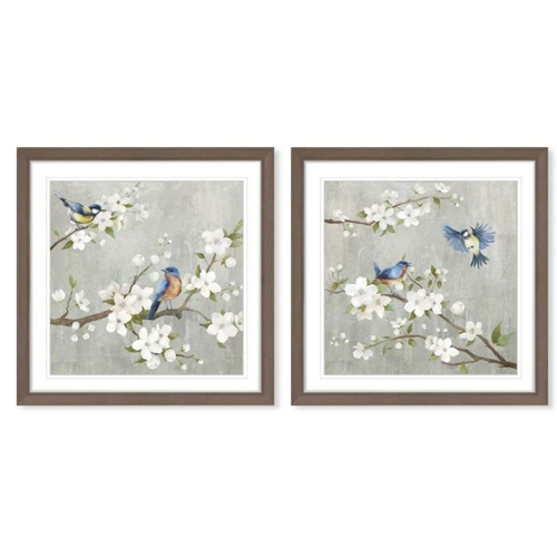 Canvas DKD Home Decor 63 x 3 x 63 cm 60 x 3 x 60 cm Birds Shabby Chic