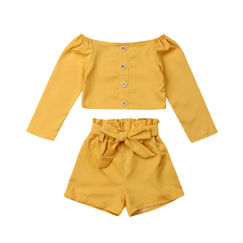 1 6Y Toddler Baby Girls Kids Clothes Sets Yellow