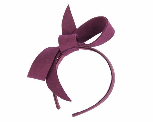 Wine felt bow fascinator