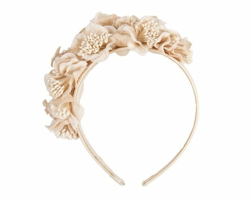 Nude flower headband racing fascinator