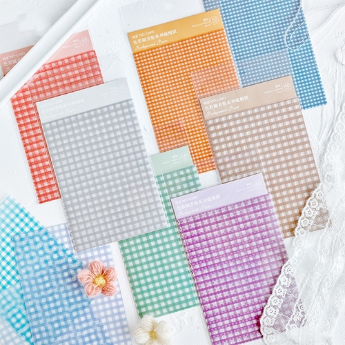 8 Sheets Cute Grid Transparent Paper Memo