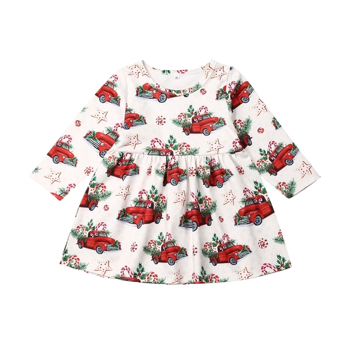 Newborn Baby Girl Christmas Dress Clothes Cartoon
