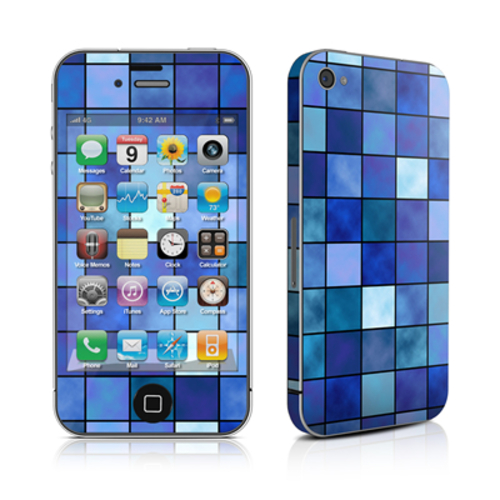 DecalGirl AIP4-MOSAIC-BLU iPhone 4 Skin - Blue Mosaic