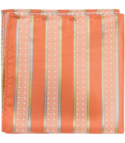 Main O2 PS - 12 x 12 in. Matching Pocket Square - Orange With Stripes image