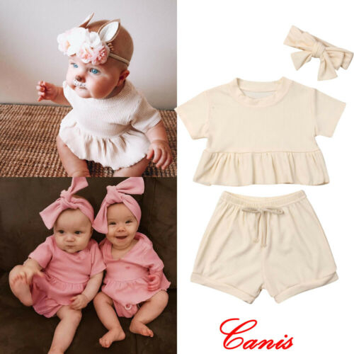 Pudcoco Newborn Baby Boy Girl Solid Outfits