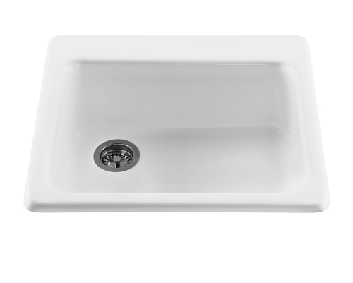 Simplicitys Rectangular Single Basin Kitchen Sink, Biscuit