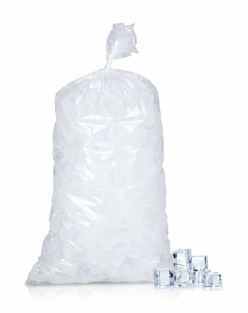 Pack of 500 Ice Bags with Twist Ties 14 x 4 x 26. Capacity 20 lbs.