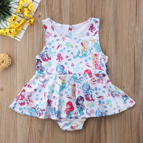 Casual Newborn Baby Girl Cartoon Jumpsuit Dress