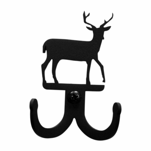 Wrought Iron Deer Double Wall Hook Decorative
