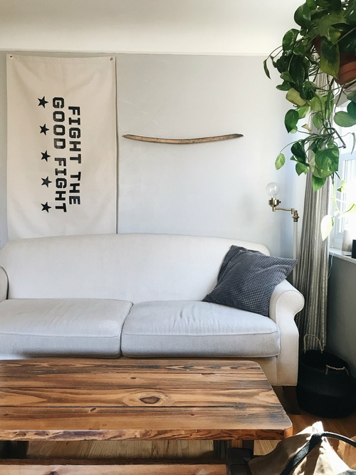 Fight The Good Fight Canvas Flag