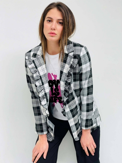 Blazer Volante Cuadros Grandes Love is Life