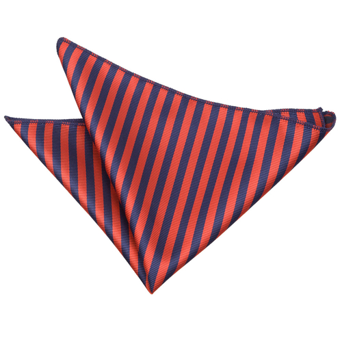 Thin Stripe Handkerchief - Navy Blue & Red