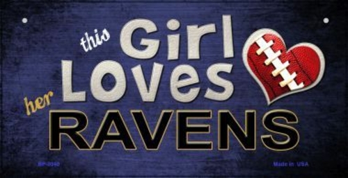 Smart Blonde BP-8040 3 x 6 in. This Girl Loves Her Ravens Novelty Meta
