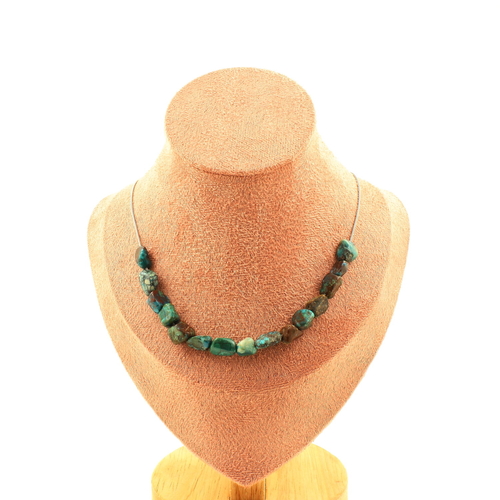 Chrysocolla from the USA 15 beads necklace